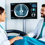 A professional female dentist in a modest, appropriate medical scrub uniform, demonstrating a 3D dental scan on a large digital screen to a fully clothed, calm male patient in a modern, brightly lit dental clinic. The patient is attentively listening, seated comfortably in a state-of-the-art dental chair.
    *   **Quality Modifiers:** perfect anatomy, correct proportions, natural pose, well-formed hands, proper finger count, natural body proportions, professional photography, high quality, sharp focus, vibrant colors, clear details, professional lighting.
    *   **Safety Modifiers:** safe for work, appropriate content, fully clothed, professional dress, modest clothing, family-friendly.