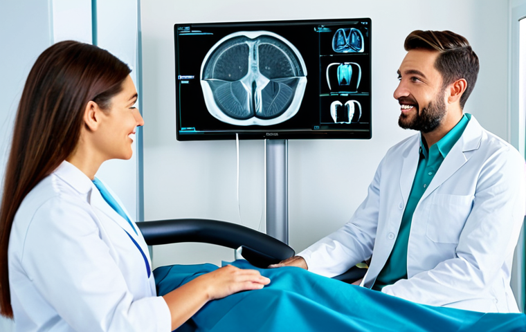 A professional female dentist in a modest, appropriate medical scrub uniform, demonstrating a 3D dental scan on a large digital screen to a fully clothed, calm male patient in a modern, brightly lit dental clinic. The patient is attentively listening, seated comfortably in a state-of-the-art dental chair.
* **Quality Modifiers:** perfect anatomy, correct proportions, natural pose, well-formed hands, proper finger count, natural body proportions, professional photography, high quality, sharp focus, vibrant colors, clear details, professional lighting.
* **Safety Modifiers:** safe for work, appropriate content, fully clothed, professional dress, modest clothing, family-friendly.